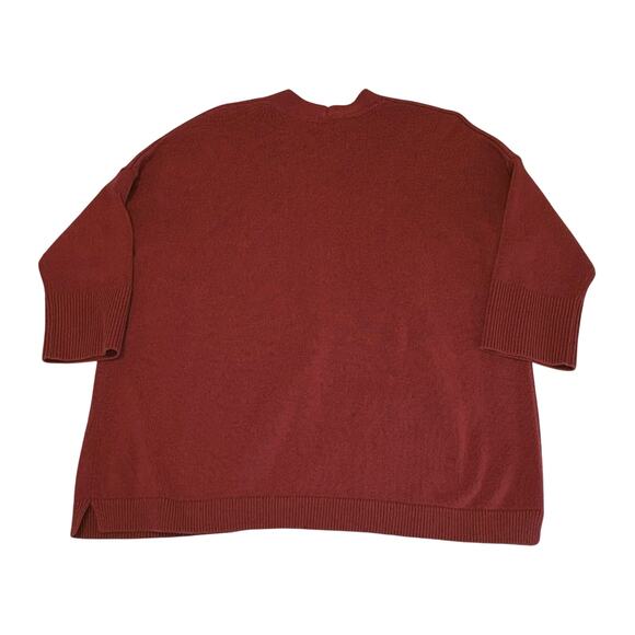 J.Jill Button Front Cardigan Sweater Women's Petite M | Rust Orange Relaxed Fit - Picture 2 of 10